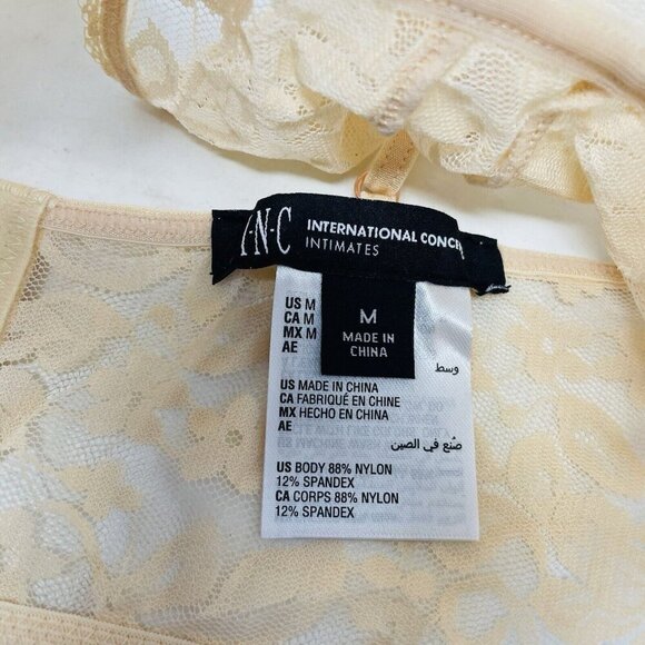 INC International Concepts Womens Medium Lace Bralette Lingerie Almond Latte 067 - Picture 5 of 6